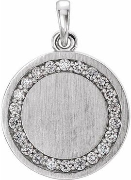 14K White Gold 1/5 CTW Natural Diamond Engravable 16-18