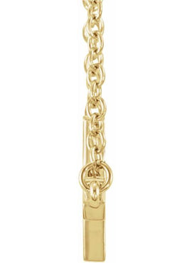 14K Yellow Gold 22x11.5 mm Sideways Cross 16-18
