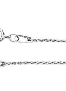 Rhodium-Plated Sterling Silver 1 mm Wheat 7