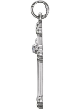 14K White Gold .01 CTW Natural Diamond Cross Pendant