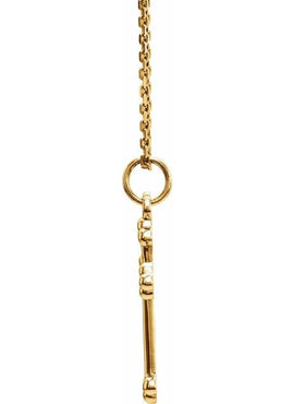 14K White Gold Cross Pendant