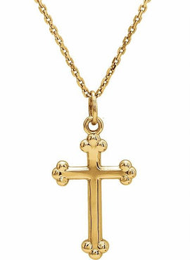 14K White Gold Cross Pendant