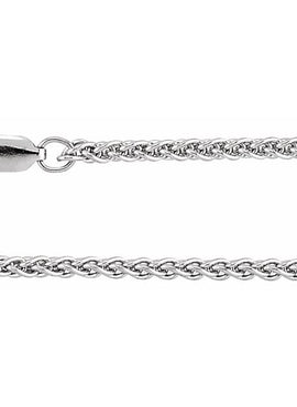 Rhodium-Plated Sterling Silver 2.4 mm Wheat 7