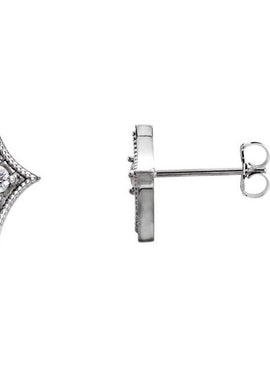 14K White Gold 1/8 CTW Natural Diamond Geometric Earrings