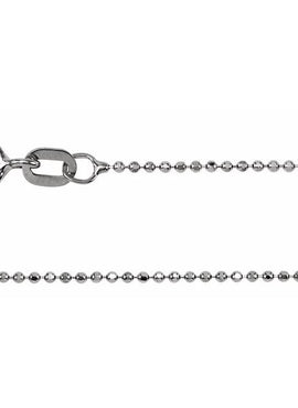 14K White Gold 1 mm Diamond-Cut Bead 24