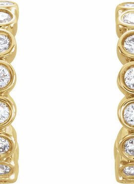 14K White Gold 1/4 CTW Natural Diamond 11.1 mm Hoop Earrings