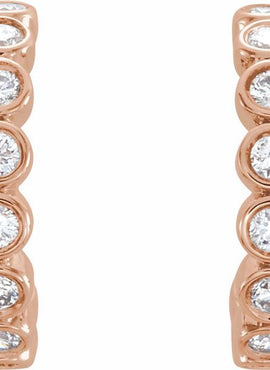 14K White Gold 1/4 CTW Natural Diamond 11.1 mm Hoop Earrings