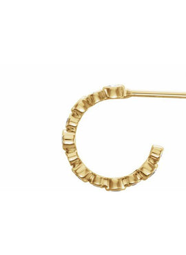 14K White Gold 1/4 CTW Natural Diamond 10.5 mm Hoop Earrings
