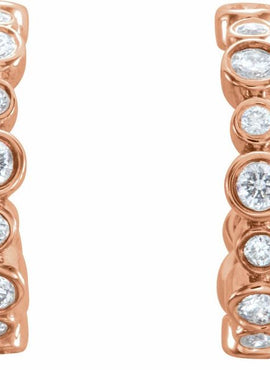 14K White Gold 1/4 CTW Natural Diamond 10.5 mm Hoop Earrings