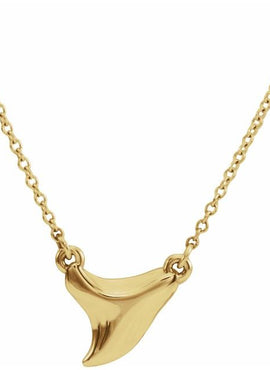14K White Gold Shark Tooth 16-18