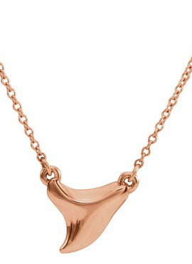 14K White Gold Shark Tooth 16-18