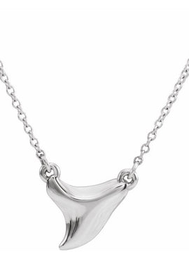 14K White Gold Shark Tooth 16-18