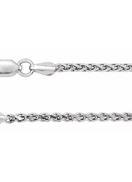 14K White Gold 2 mm Diamond-Cut Wheat 16