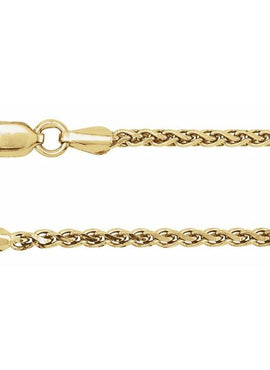 14K White Gold 2 mm Diamond-Cut Wheat 16