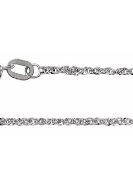 14K White Gold 1.2 mm Diamond-Cut Singapore 18