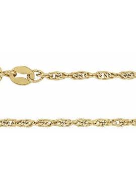 14K White Gold Recycled Metal 1.75 mm Rope Chain by the Inch