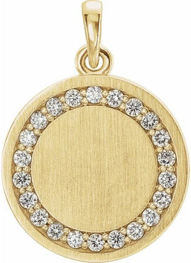 14K White Gold 1/5 CTW Natural Diamond Engravable 16-18