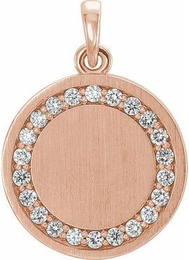 14K White Gold 1/5 CTW Natural Diamond Engravable 16-18