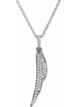 14K White Gold 1/5 CTW Natural Diamond Feather 16-18