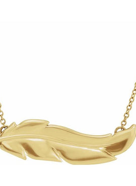 14K White Gold Feather 16-18