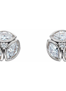 14K White Gold 1/2 CTW Natural Diamond Earrings