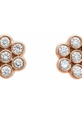 14K White Gold 1/4 CTW Natural Diamond Cluster Earrings