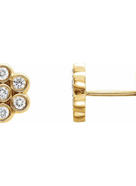 14K White Gold 1/4 CTW Natural Diamond Cluster Earrings