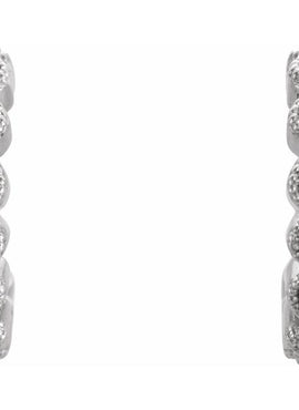 14K White Gold .08 CTW Natural Diamond 11.2 mm Hoop Earrings
