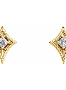 14K White Gold 1/8 CTW Natural Diamond Geometric Earrings