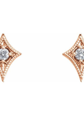 14K White Gold 1/8 CTW Natural Diamond Geometric Earrings
