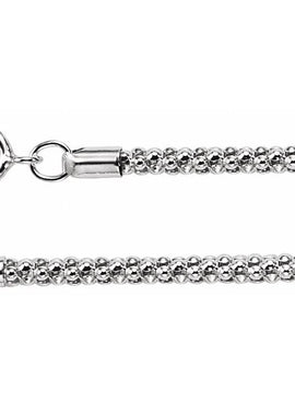 Sterling Silver 2.75 mm Popcorn 7