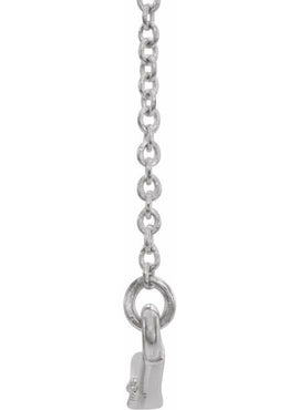 14K White Gold 1/8 CTW Natural Diamond Curved Bar 16
