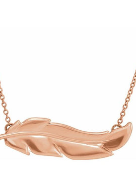 14K White Gold Feather 16-18