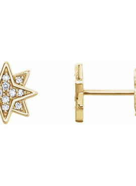 14K White Gold .08 CTW Natural Diamond Star Earrings