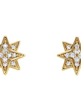 14K White Gold .08 CTW Natural Diamond Star Earrings