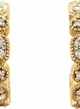 14K White Gold 1/8 CTW Natural Diamond 13.36 mm Hoop Earrings