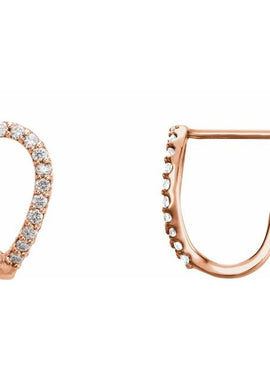 14K White Gold 1/5 CTW Natural Diamond Geometric J-Hoop Earrings