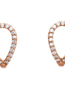 14K White Gold 1/5 CTW Natural Diamond Geometric J-Hoop Earrings