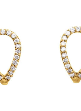 14K White Gold 1/5 CTW Natural Diamond Geometric J-Hoop Earrings