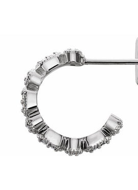 14K White Gold 1/8 CTW Natural Diamond 13.36 mm Hoop Earrings