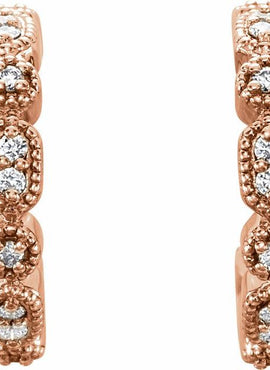 14K White Gold 1/8 CTW Natural Diamond 13.36 mm Hoop Earrings
