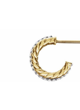 14K White Gold 1/5 CTW Natural Diamond Rope Hoop Earrings