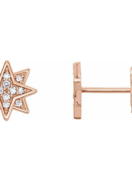14K White Gold .08 CTW Natural Diamond Star Earrings
