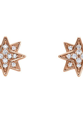 14K White Gold .08 CTW Natural Diamond Star Earrings