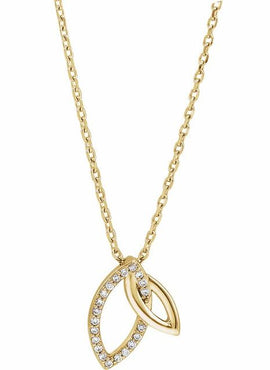 14K White Gold .05 CTW Natural Diamond Double Leaf 18