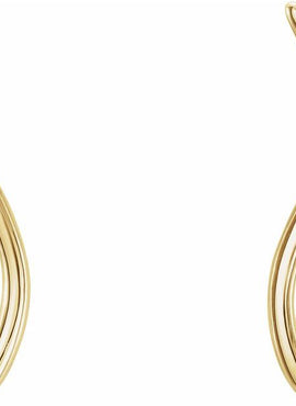 14K White Gold Wavy Ear Climbers