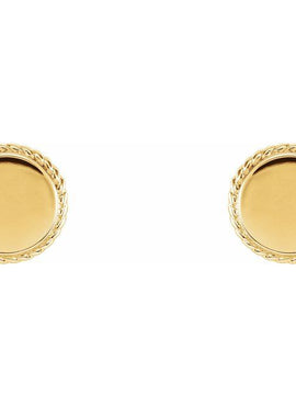 14K White Gold Engravable Rope Earrings