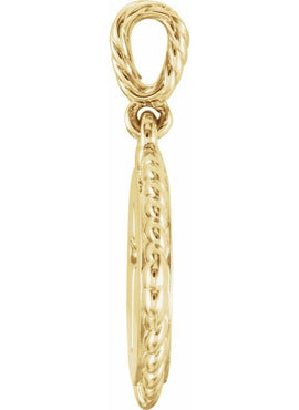 14K White Gold .04 CTW Natural Diamond Cross Rope Pendant