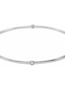 14K White Gold 1/4 CTW Natural Diamond Bezel-Set Bangle 8