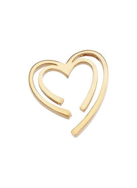 18K Yellow Gold Double Heart Pendant